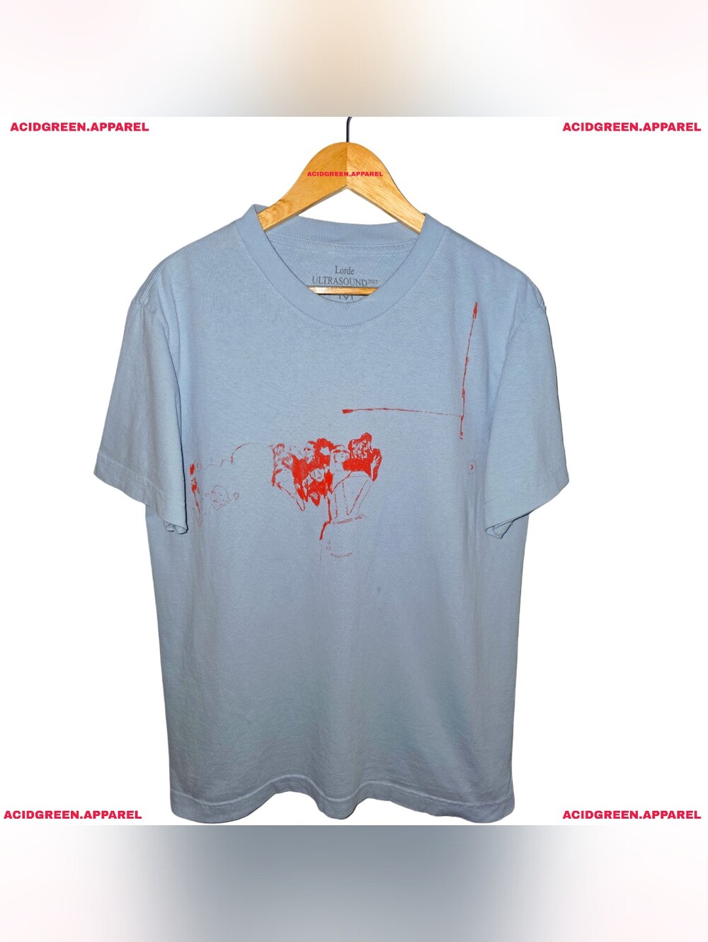 Lorde "Ultrasound" Light Blue Graphic Tee - Red Print